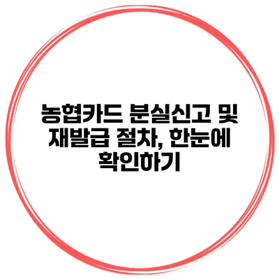 농협카드 분실신고 및 재발급 절차, 한눈에 확인하기